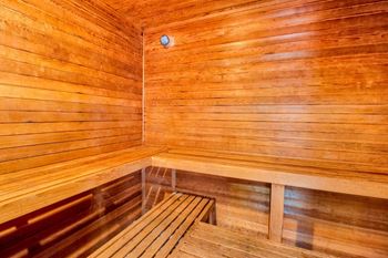 A wooden sauna
